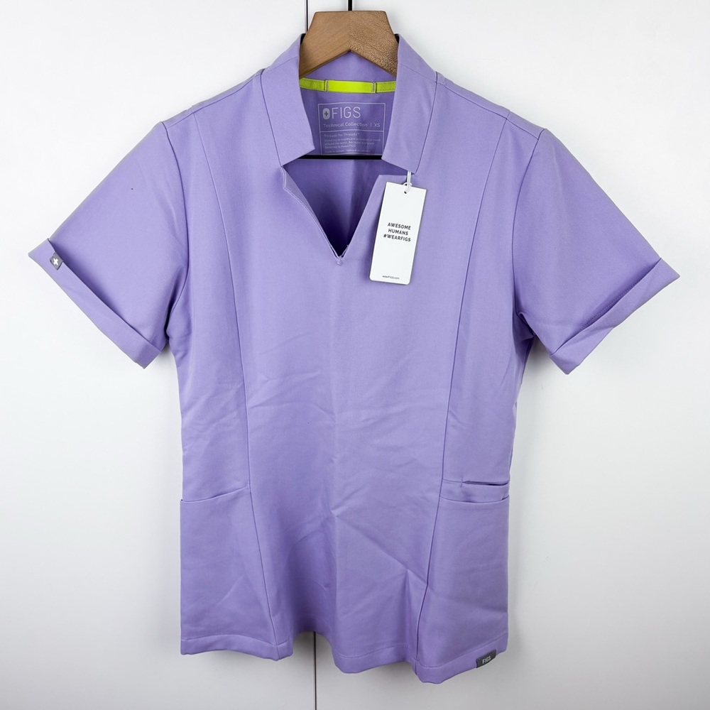 Figs Inala Slim Scrub Top Lavender Dew Purple NEW Size XS Medical Nurse Doctor